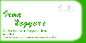 irma megyeri business card